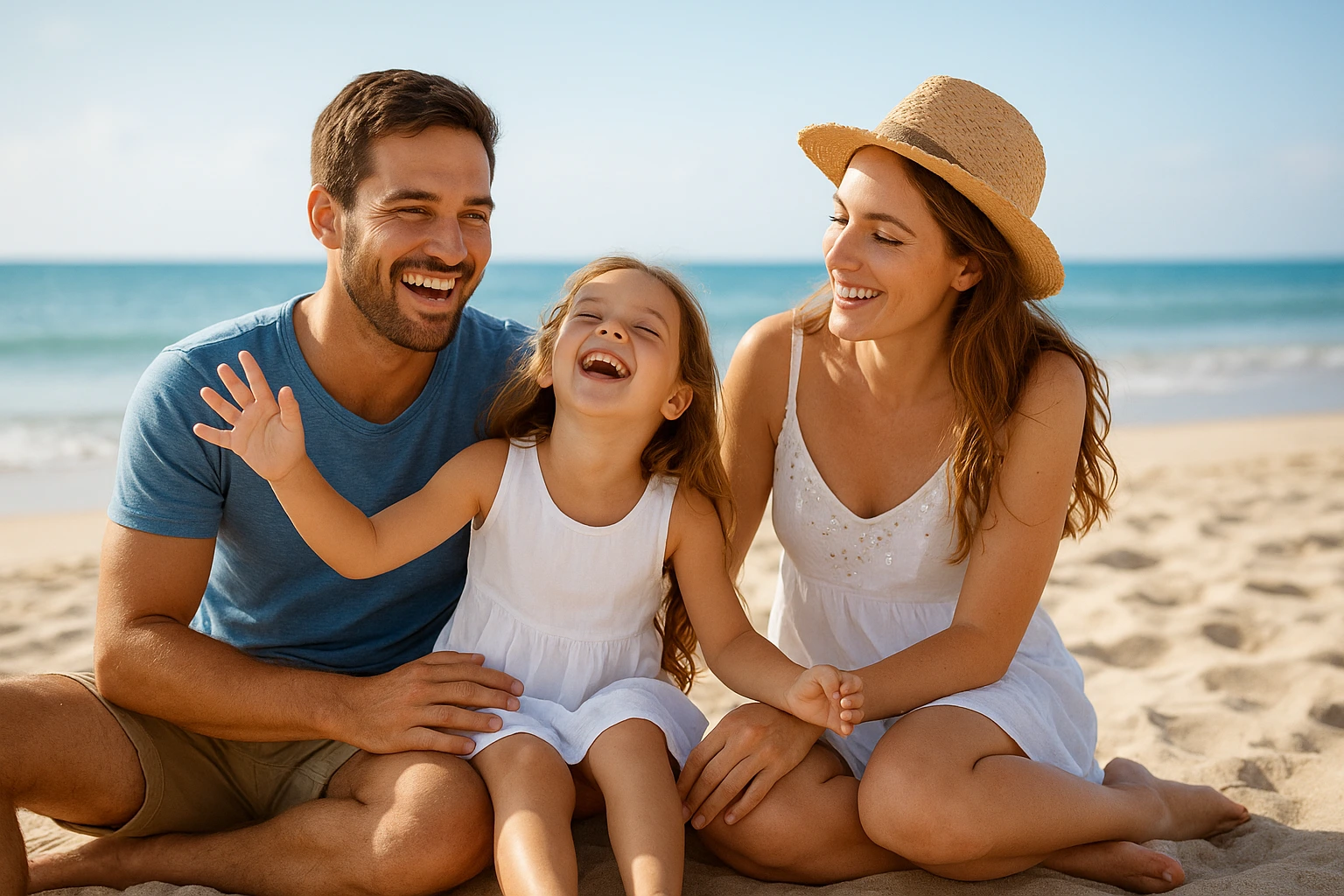 Família feliz aproveitando as férias